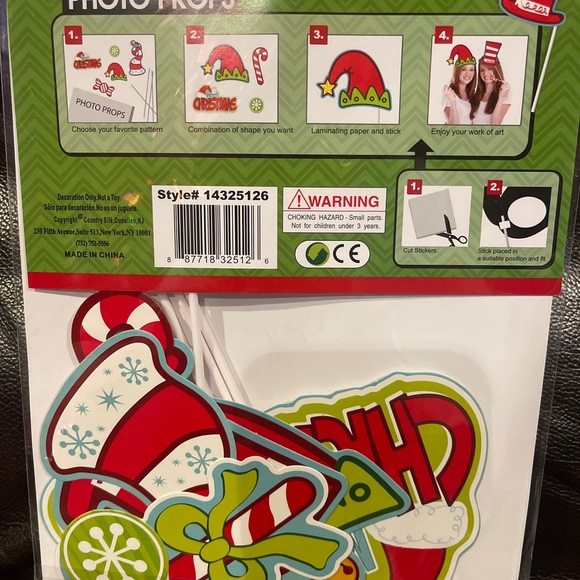 4~Funny Holiday Themed Photo Booth Props Parties Christmas Fun Photo Kit Of 32 - Picture 9 of 11